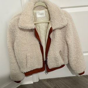 BLANK NYC fluffy jacket size M with leather detailing